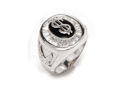 Dollar Sign Mens Ring